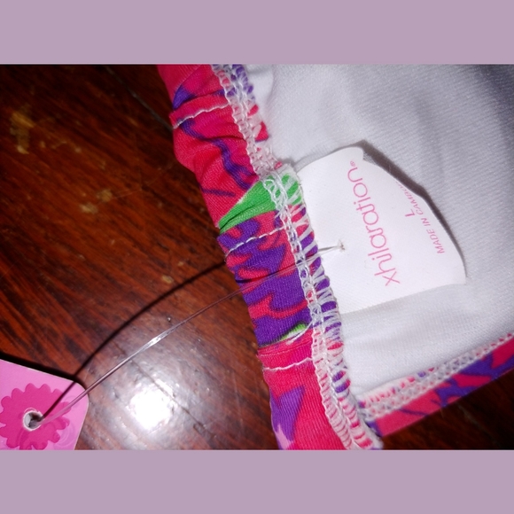 NWT🔥 Floral Pink Red Purple Target Xhilaration ruffled bandeau bikini top - Picture 6 of 8